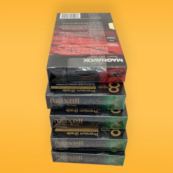 NEW Maxell Premium Grade VHS T160 (4 Videocassettes) + 1 Magnavox T120 Extra HG - Picture 12 of 13